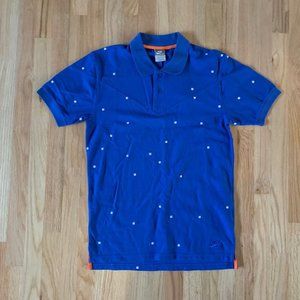 Nike Air Mens Polo - Small S Blue White Dots